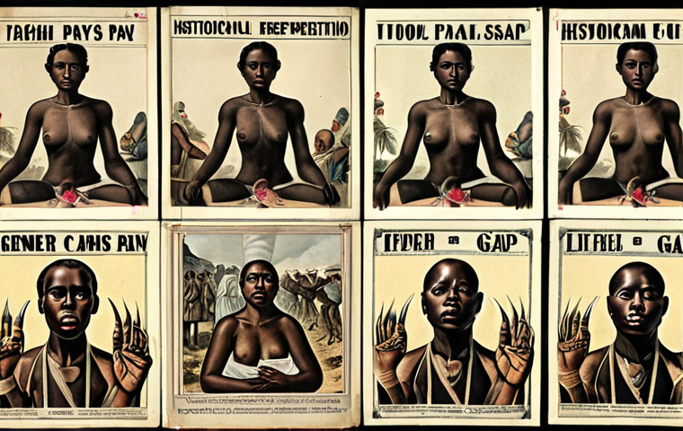 **
Prompt: A collage depicting historical examples of oppression (slavery, colonialism) alongside modern forms of structural oppression (gender pay gap, lack of representation), with technology shown as both a tool for empowerment and control. The scene should evoke a sense of historical weight and ongoing struggle.
**